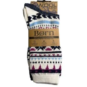 Born Outdoor 2 Pack Wool Blend Socks